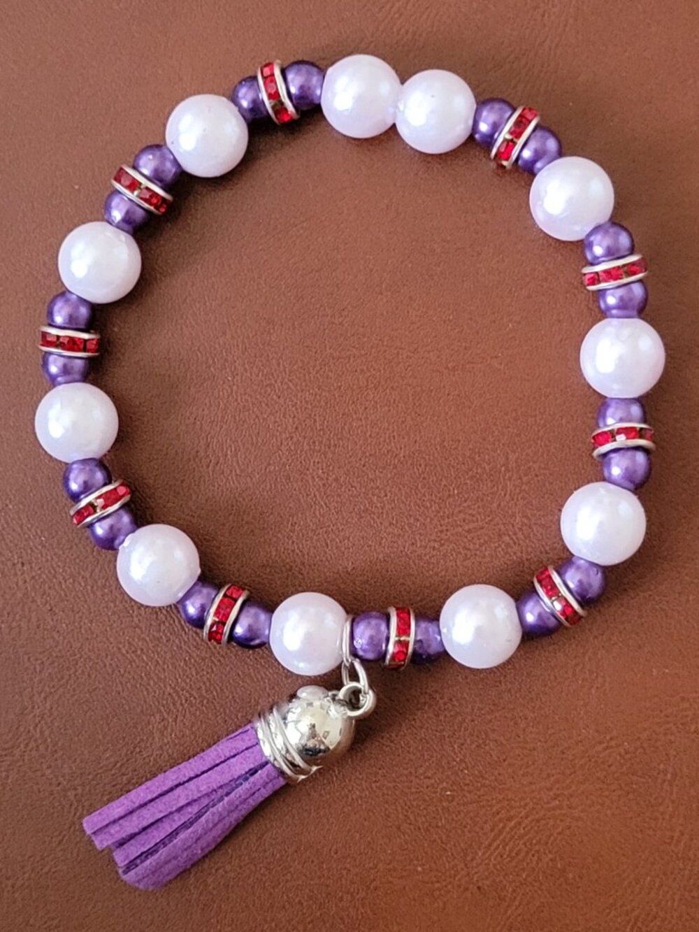 Striking Purple Mauve Pink Red Wrist Wraps With Rhinestones and Charms